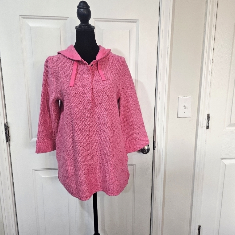 Soft Surroundings Women's Pink Textured Jacket Ocean Beach